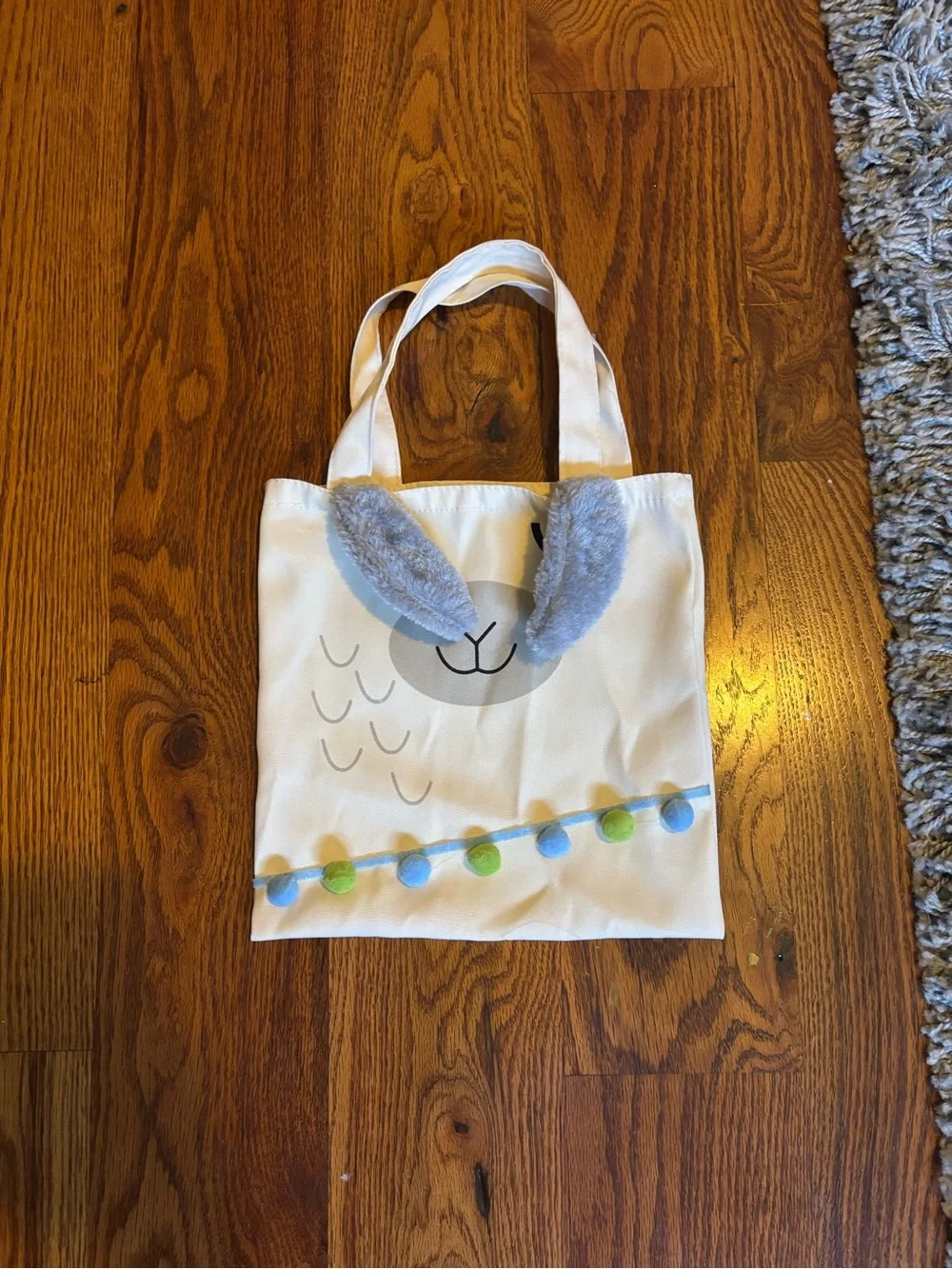 White llama mini tote bag